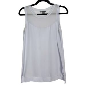 Vince Womens XSmall XSmall Light Blue Sheer Yoke Lightweight Crew Neck Tank